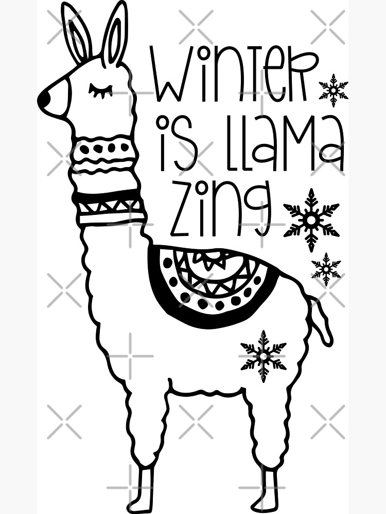 Disover Winter Is Llamazing .Christmas Llama Gift Premium Matte Vertical Poster