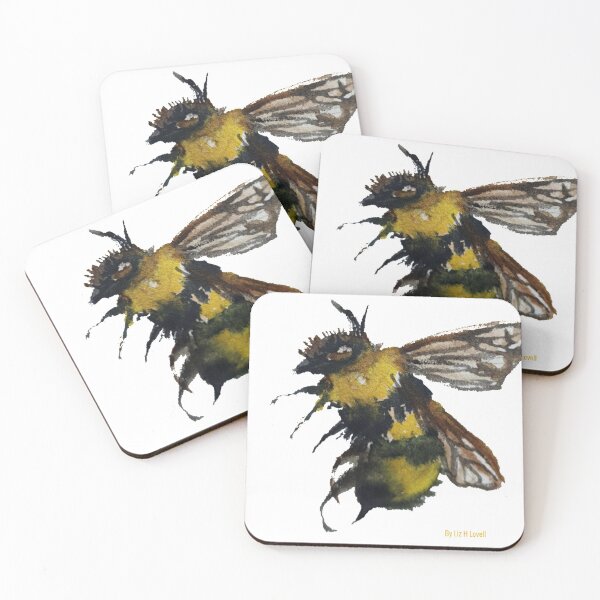 Item preview, Watercolour Bee Ready to pollinate lovely flowers designed and sold by Liz HL Art Shop.