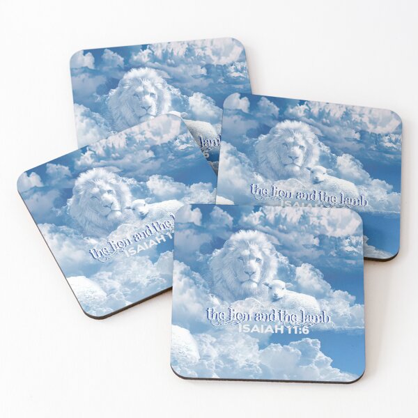 Item preview, The Lion and The Lamb isaiah 11.6 Bible Verse Mandela Clouds A-102021 designed and sold by hispanicworld.