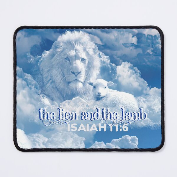 Item preview, The Lion and The Lamb isaiah 11.6 Bible Verse Mandela Clouds A-102021 designed and sold by hispanicworld.