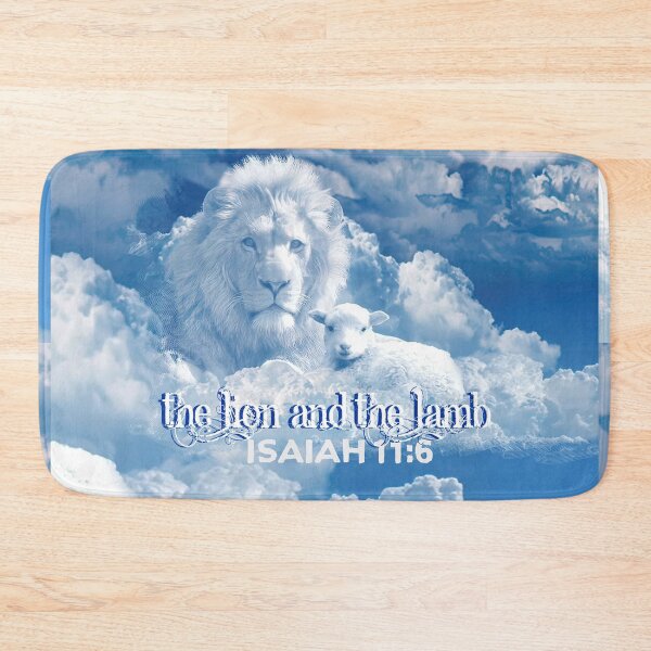 Item preview, The Lion and The Lamb isaiah 11.6 Bible Verse Mandela Clouds A-102021 designed and sold by hispanicworld.