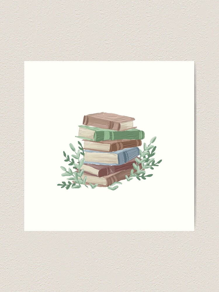 Stack Of Books Drawing Art Print