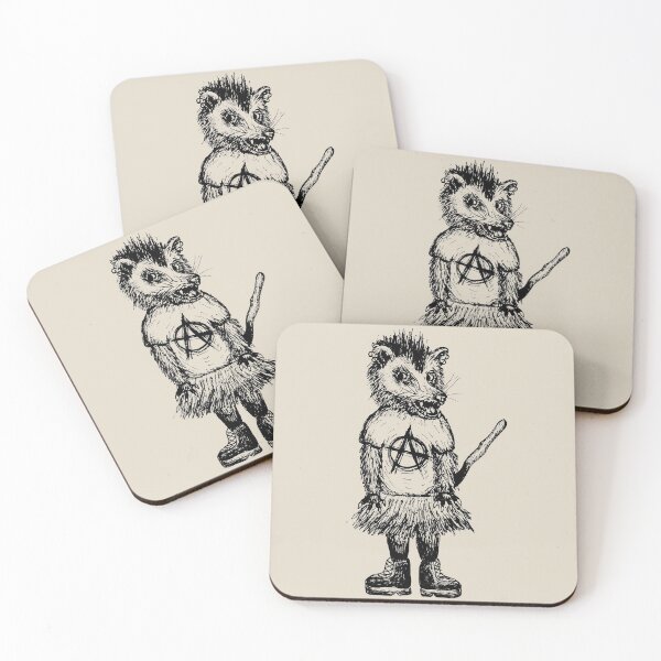 Item preview, Punk Opossum Animal Drawing Illustration designed and sold by Intergalactic Unicorn: Art by Anna Schmidt.