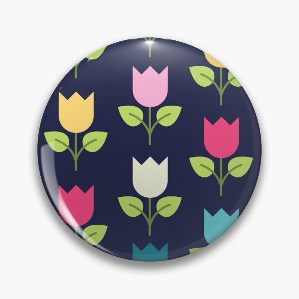 Item preview, Tulip pattern. Floral pattern.  Navy. Colorful designed and sold by ABInspired.
