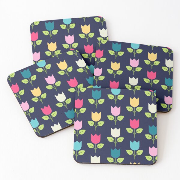 Item preview, Tulip pattern. Floral pattern.  Navy. Colorful designed and sold by ABInspired.