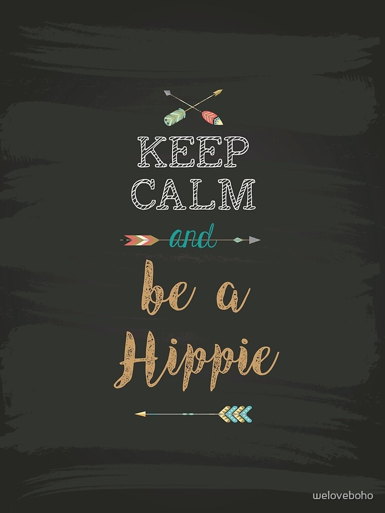 Thumbnail 5 of 5, Graphic T-Shirt, Keep Calm and be a Hippie designed and sold by weloveboho.