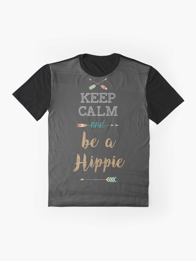Thumbnail 4 of 5, Graphic T-Shirt, Keep Calm and be a Hippie designed and sold by weloveboho.