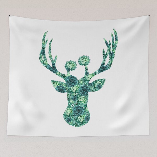 Item preview, Cactus Flowers Deer Head  designed and sold by maryedenoa.