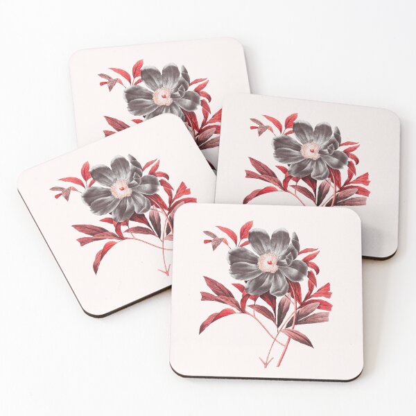 Item preview, Red Peony Flower, Alternative Illustration - Black and Red Rose designed and sold by DaphneKstudio .