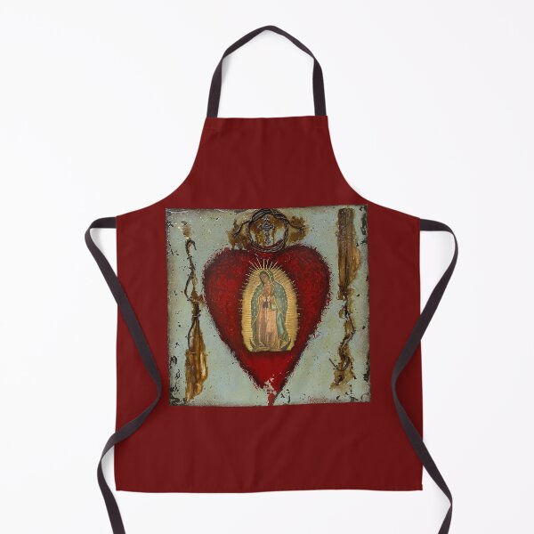 Item preview, Mexican Sacred Heart Mixed Media Painting with Virgin of Guadalupe Image and Cross designed and sold by Jackie-Gonzalez.