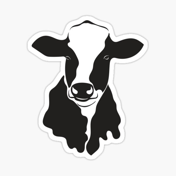 Black Cow Stickers Redbubble - cow udder roblox