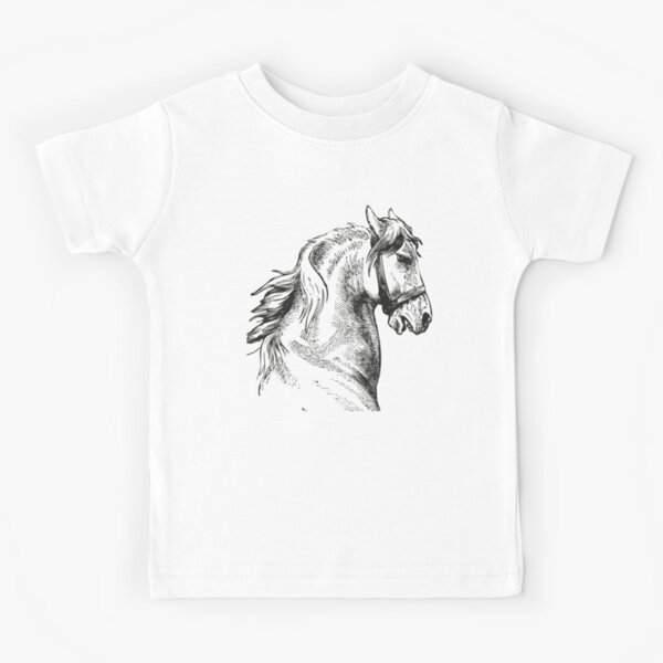 Vintage Horse | Horse Head | Black and White | Kids T-Shirt