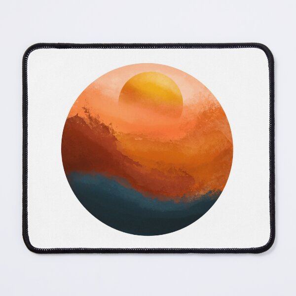 Item preview, Fiery Summer Ocean Sunset Circle Design designed and sold by cpaquette.