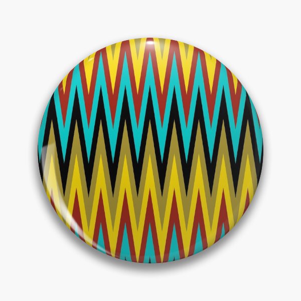 Aperçu de l'œuvre Motif à rayures en zigzag jaune, bleu, rouge et noir créée et vendue par Osting.