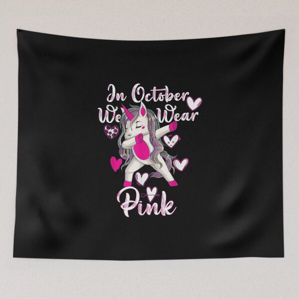Item preview, In October We Wear Pink Breast Cancer Awareness Unicorn Kid designed and sold by ShellyDeCeuster.