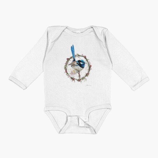 Item preview, Watercolour Fairy Wren Art With Flowering Wreath designed and sold by maricelagomez.