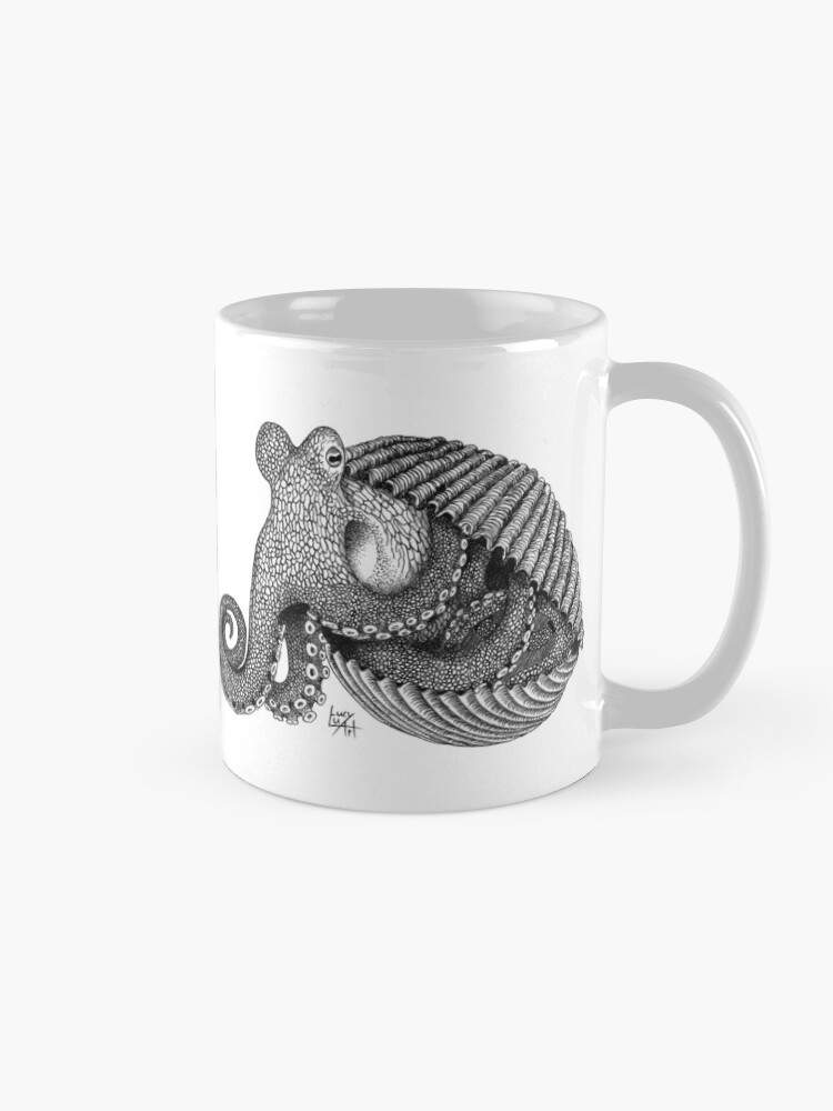 Thumbnail 5 of 6, Coffee Mug, Octopus in a shell designed and sold by lucyluart.