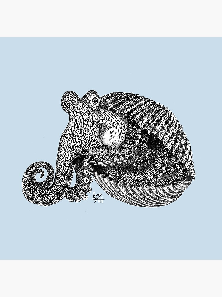 Thumbnail 2 of 2, Tote Bag, Octopus in a shell designed and sold by lucyluart.