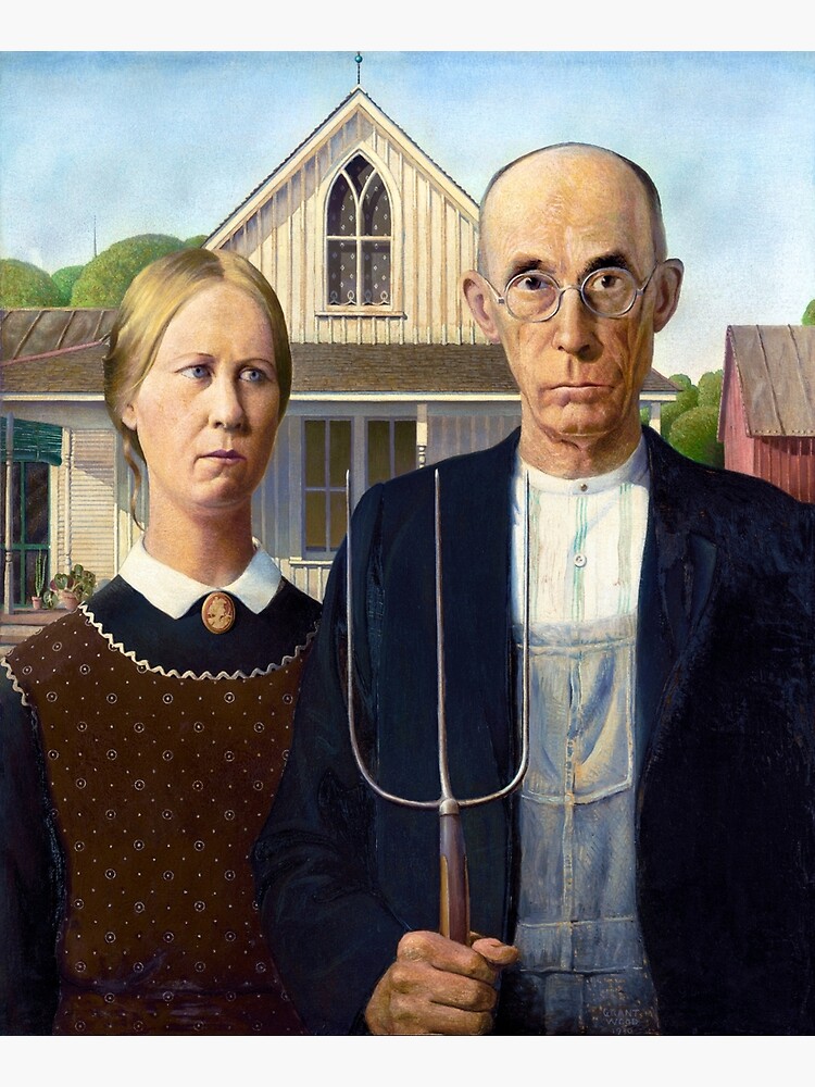 Grant Wood S American Gothic Farmer And Wife Famous Paintings Flat,750x,075,f Pad,750x1000,f8f8f8