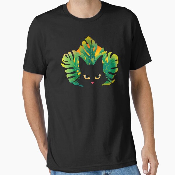 Item preview, Black Cat with Tropical Leaves in the Sunset designed and sold by zorrorojo.