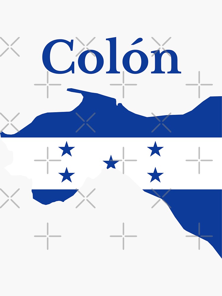 Pegatina «Diseño de Mapa del Departamento de Colón, Honduras.» de ...