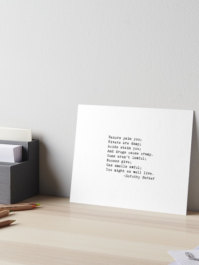 Resume By Dorothy Parker Art Board Print By Attractivedecoy Redbubble Resume By Dorothy Parker Art Board Print By Attractivedecoy Redbubble