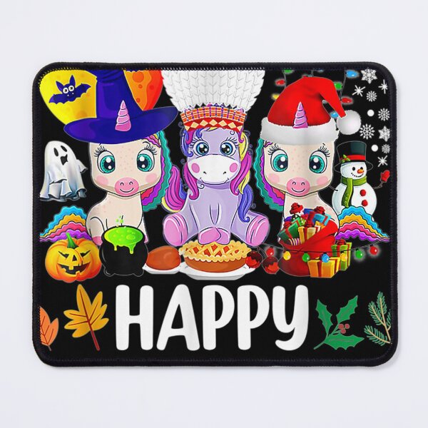Item preview, Happy Hallothanksmas Halloween Thanksgiving Merry Christmas designed and sold by Flamingo92.