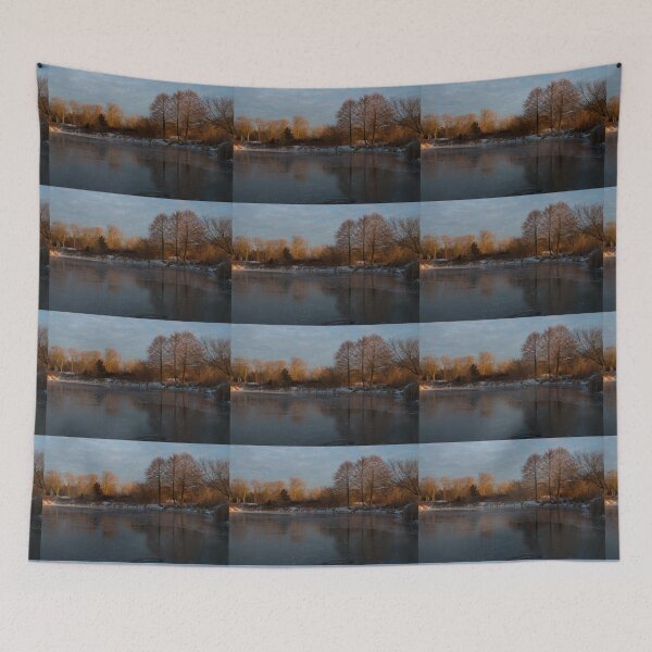Item preview, Gray and Amber - an Early Winter Morning on the Lake Shore designed and sold by Georgia Mizuleva.