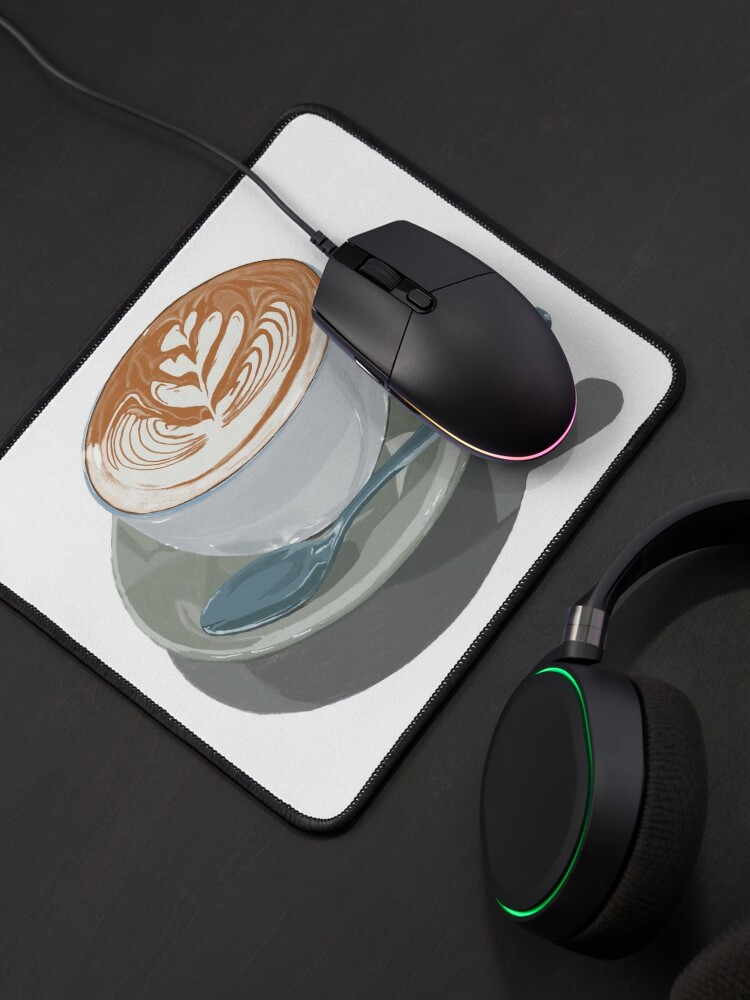 Latte Art Print Mouse Pad Coffee Round Mouse Pad Mouse Mat Cute Funny Pad  Desk Pad Desk Accessories Mousepad Brown Circle Mousepad Barista 