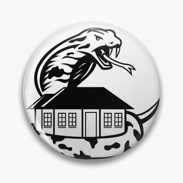 Item preview, King Cobra or Ophiophagus Hannah Venomous Snake Guarding a House Ready to Attack Mascot Black and White  designed and sold by patrimonio.