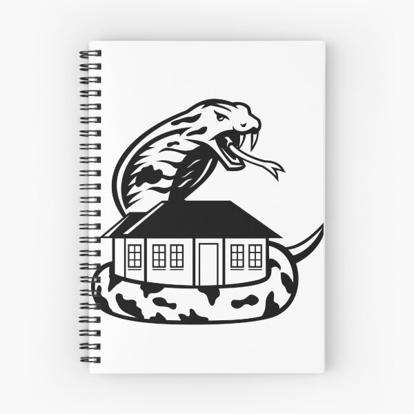 Item preview, King Cobra or Ophiophagus Hannah Venomous Snake Guarding a House Ready to Attack Mascot Black and White  designed and sold by patrimonio.