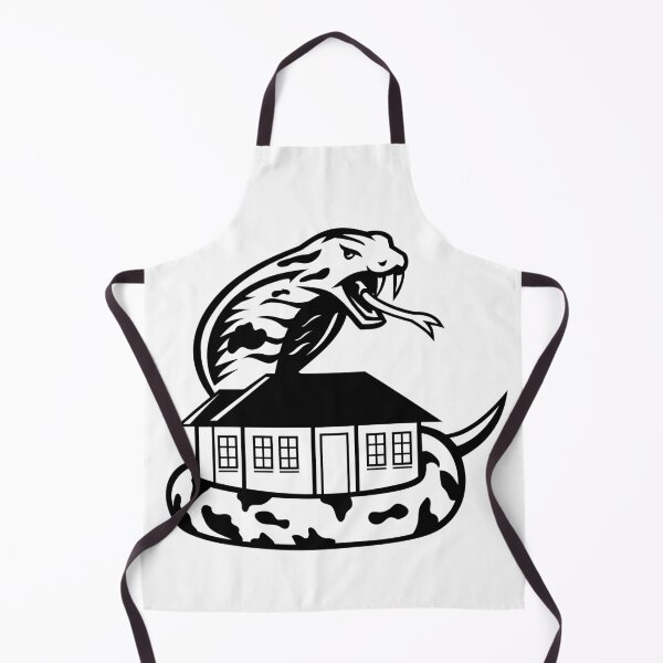 Item preview, King Cobra or Ophiophagus Hannah Venomous Snake Guarding a House Ready to Attack Mascot Black and White  designed and sold by patrimonio.