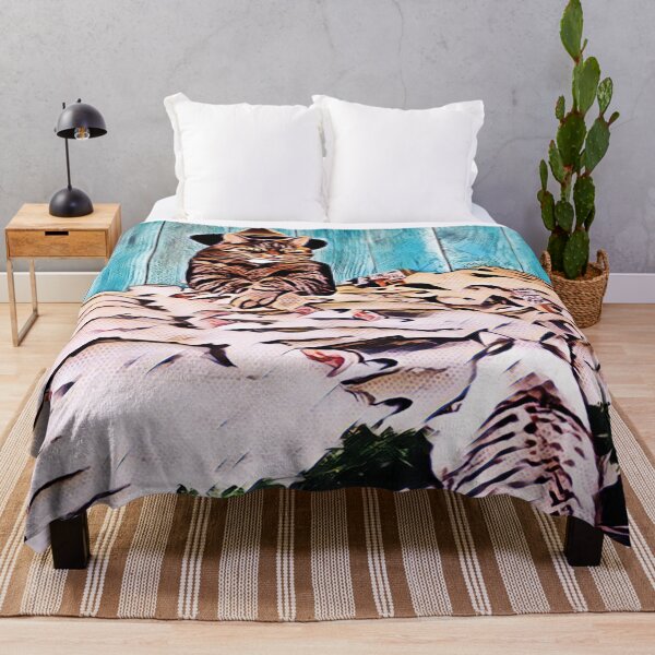 Fish Market for the Cats Throw Blanket
