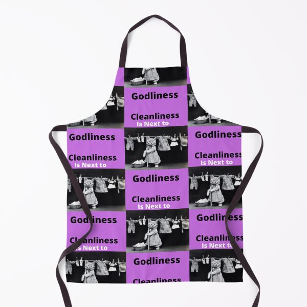 Item preview, Cleanliness is next to Godliness-Funny cat design, parenting quote designed and sold by KatrinBrinkmann.