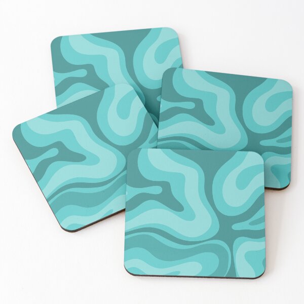 Item preview, Modern Retro Liquid Swirl Abstract Pattern in Turquoise Aqua Teal designed and sold by kierkegaard.
