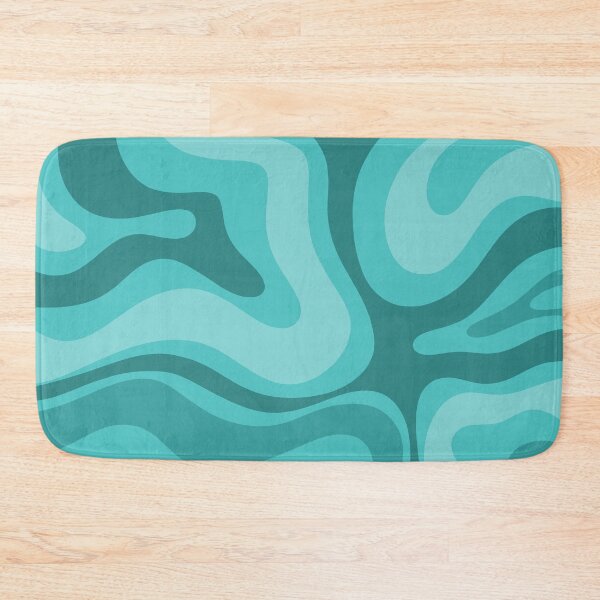 Item preview, Modern Retro Liquid Swirl Abstract Pattern in Turquoise Aqua Teal designed and sold by kierkegaard.
