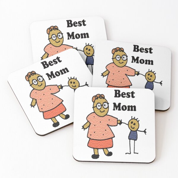 Item preview, Best Mom Ever Gift Childish Cartoon of Best Mom and Child, TPSSG    designed and sold by Shaafia.