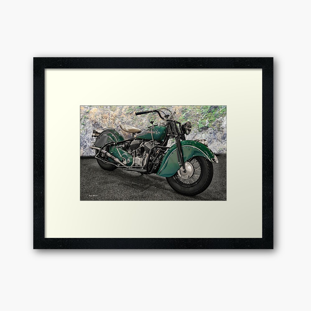 "1947 Indian 'Chief' Motorcycle" Framed Print by DaveKoontz Redbubble