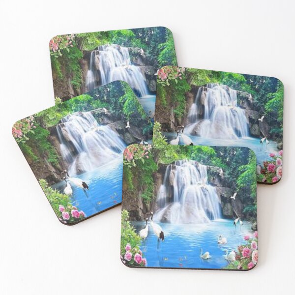 Item preview, Peaceful Waterfall Scene Print on home gifts, decor, accessories and puzzles. designed and sold by lduke47.