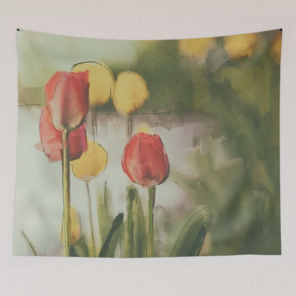 Item preview, Aesthetic Watercolor Rose Garden designed and sold by YuviMK.