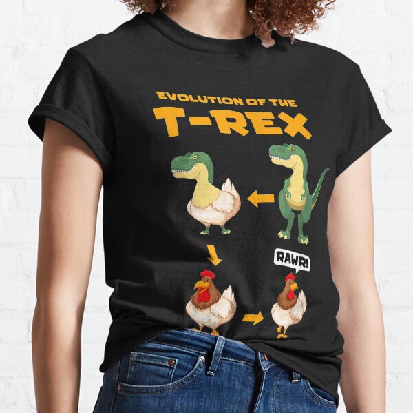 Funny T Rex Humor Evolution Dinosaur Chicken Gag Gift Classic T-Shirt