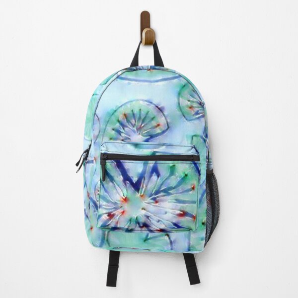 Item preview, tai dai, blue pond, lotus leaves, circles, rays, abstract art, blue, green designed and sold by Maria Mihailova.