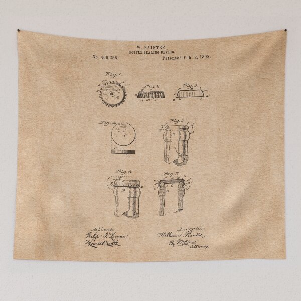 Item preview, PATENT DRAWING / 1892 - Bottle Sealing Device - Vintage designed and sold by danielcoulmann.