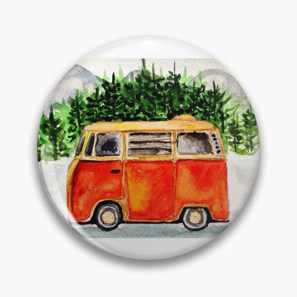 Item preview, Camper illustration in watercolors, camping in watercolors, illustration designed and sold by Ala Lopatniov.