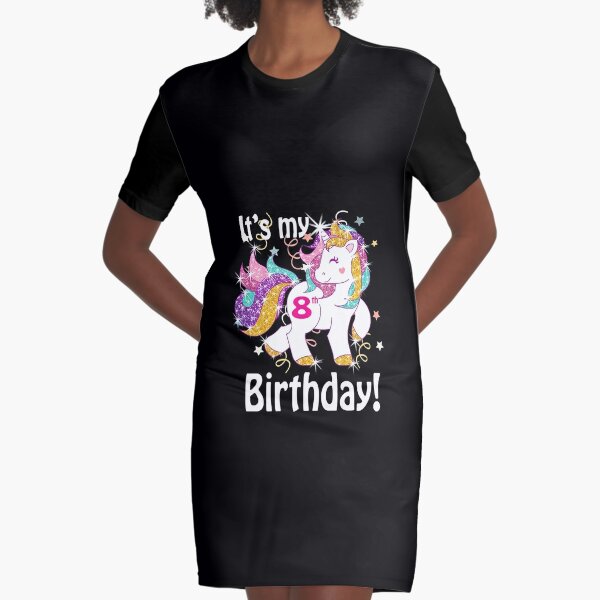 Kids Its My 8th Birthday Unicorn Shirt (8 year old girl gift)Its