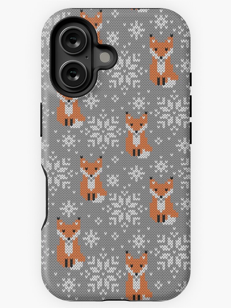 Aperçu 1 sur 4. Coque iPhone avec l'œuvre Renards jacquard créée et vendue par olgart.