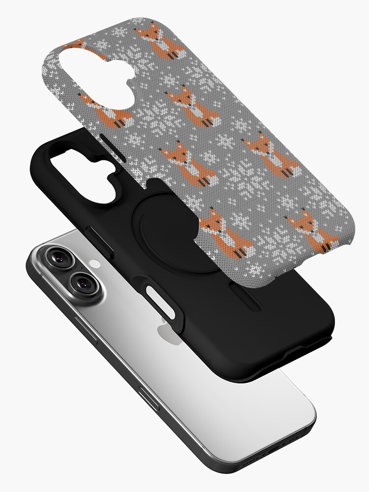 Aperçu 2 sur 4. Coque iPhone avec l'œuvre Renards jacquard créée et vendue par olgart.