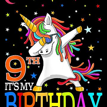 Kids It's My 9th Birthday Unicorn 9 Year Old Girls Poster for Sale by  ShellyDeCeuster