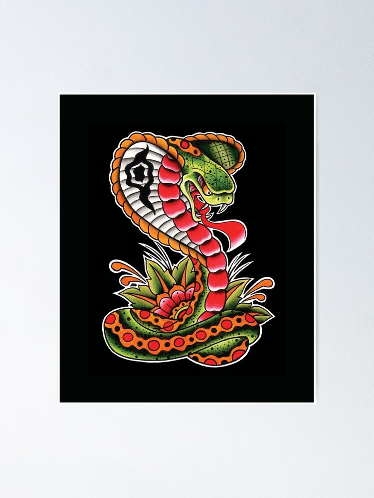 cobra tattoo design Poster by almost seven  Displate