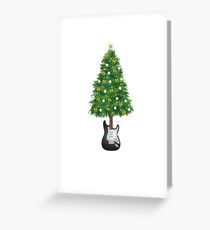 Tarjeta de felicitación Árbol de navidad con guitarra
